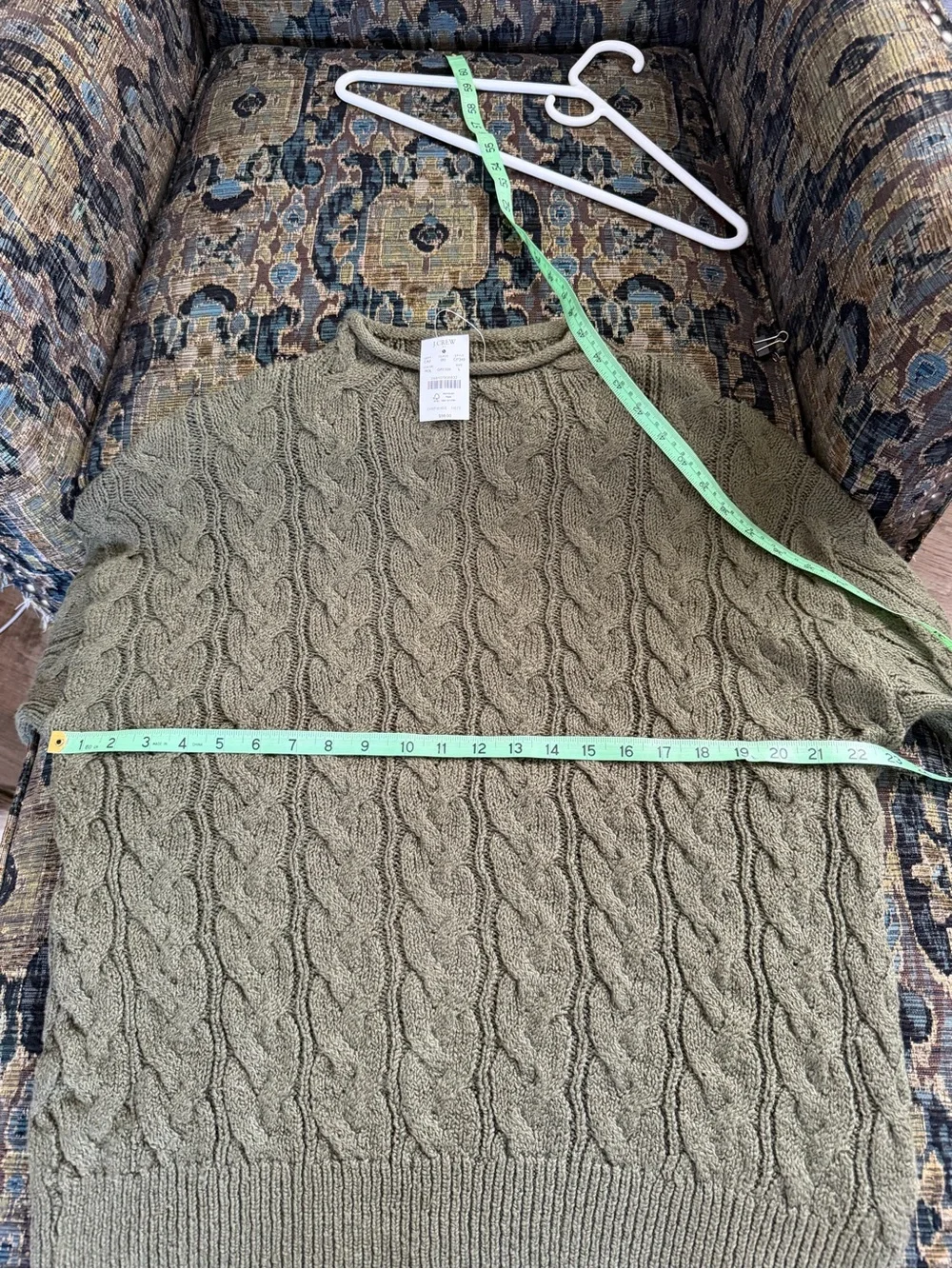 J.Crew Factory Cable Knit Roll Neck Sweater Forest Green NWT Large